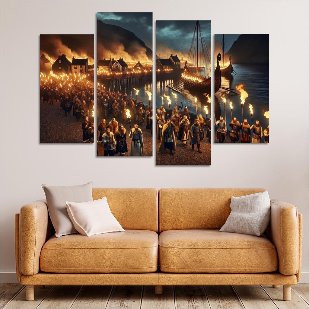 Up Helly Aa Canvas Paintings Frame