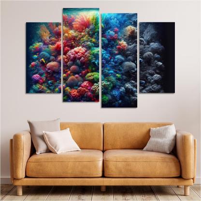 Beneath The Surface Ocean Conservation Awareness Multi-panel Paintings