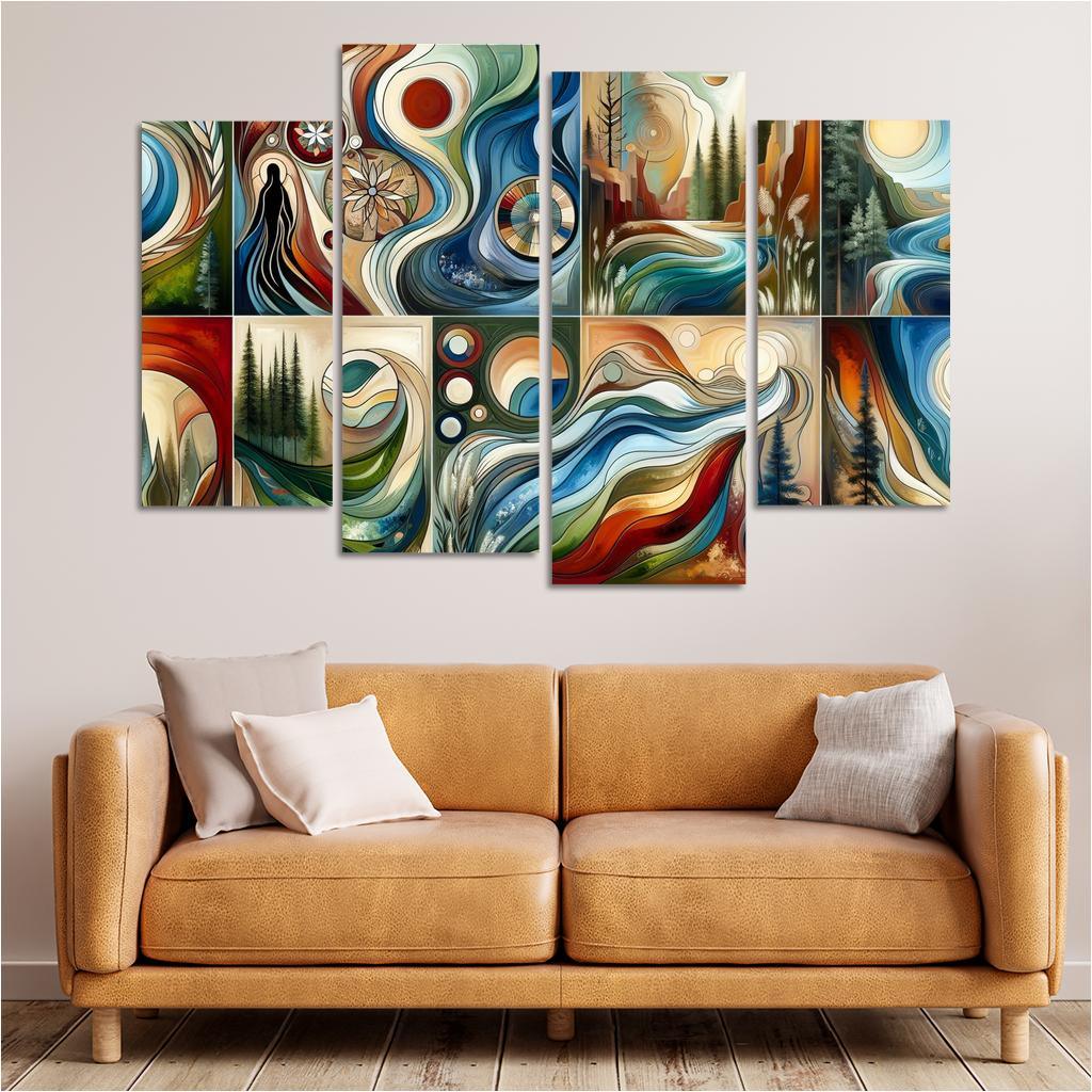 Voices Of The Past Indigenous Wisdom And Stewardship Multi-panel Paintings