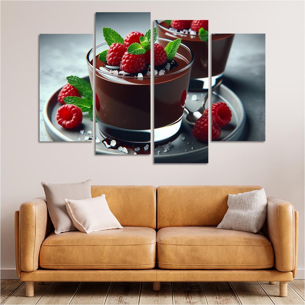 Chocolate Avocado Mousse 4 Piece HD Canvas Wall Art-Original Frame
