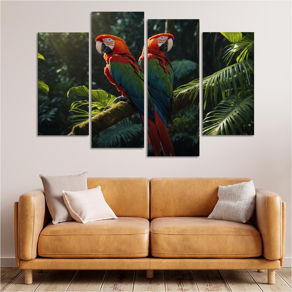 The Colorful Amazonian Macaw Jewel Of The Rainforest Canvas Paintings Frame