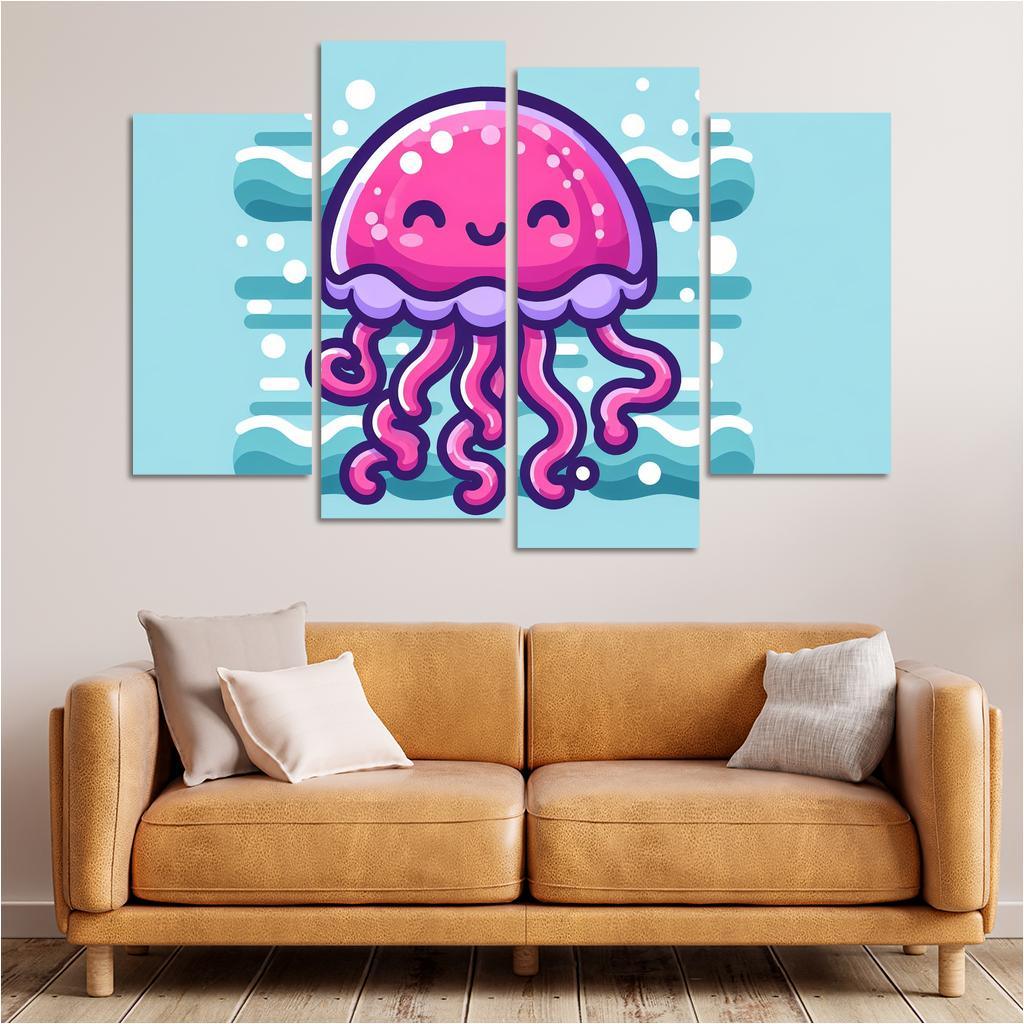 Joyful Jellyfish - Underwater Wonder Framed Paintings