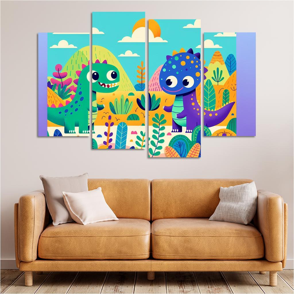 Daring Dinosaurs - Prehistoric Fun Framed Paintings