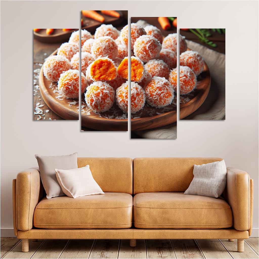 Carrot Cake Energy Bites 4 Piece HD Canvas Wall Art-Original Frame