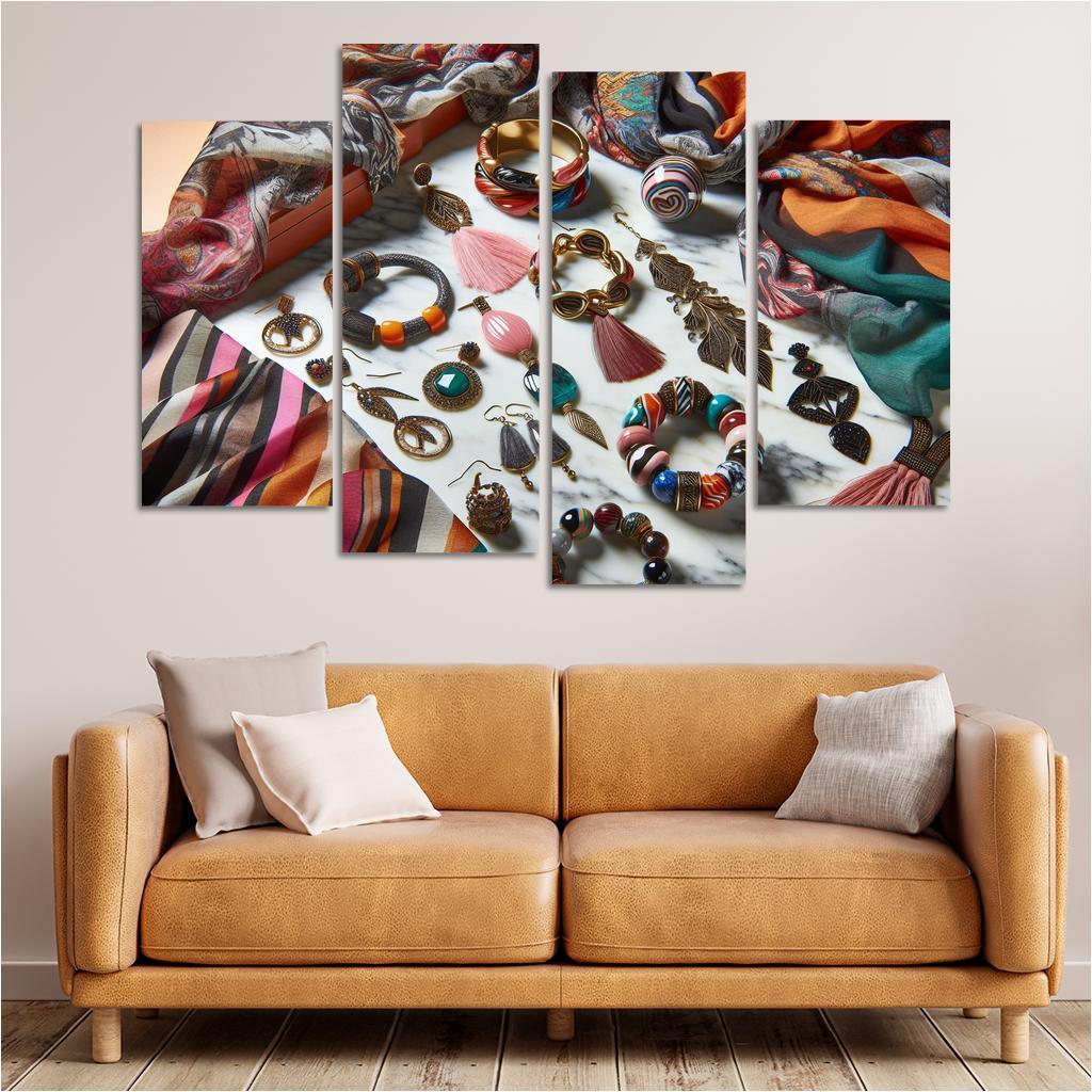 Artistic Accessories Statement Pieces 4 Piece HD Canvas Wall Art-Original Frame