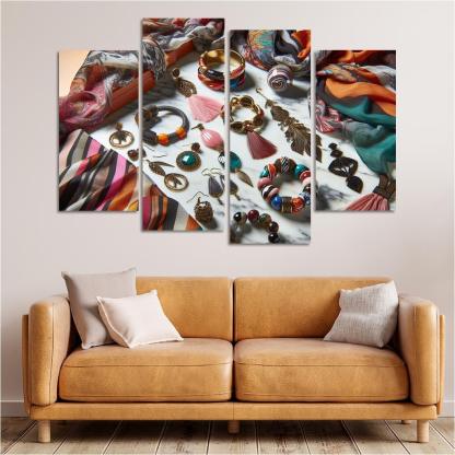 Artistic Accessories Statement Pieces 4 Piece HD Canvas Wall Art-Original Frame