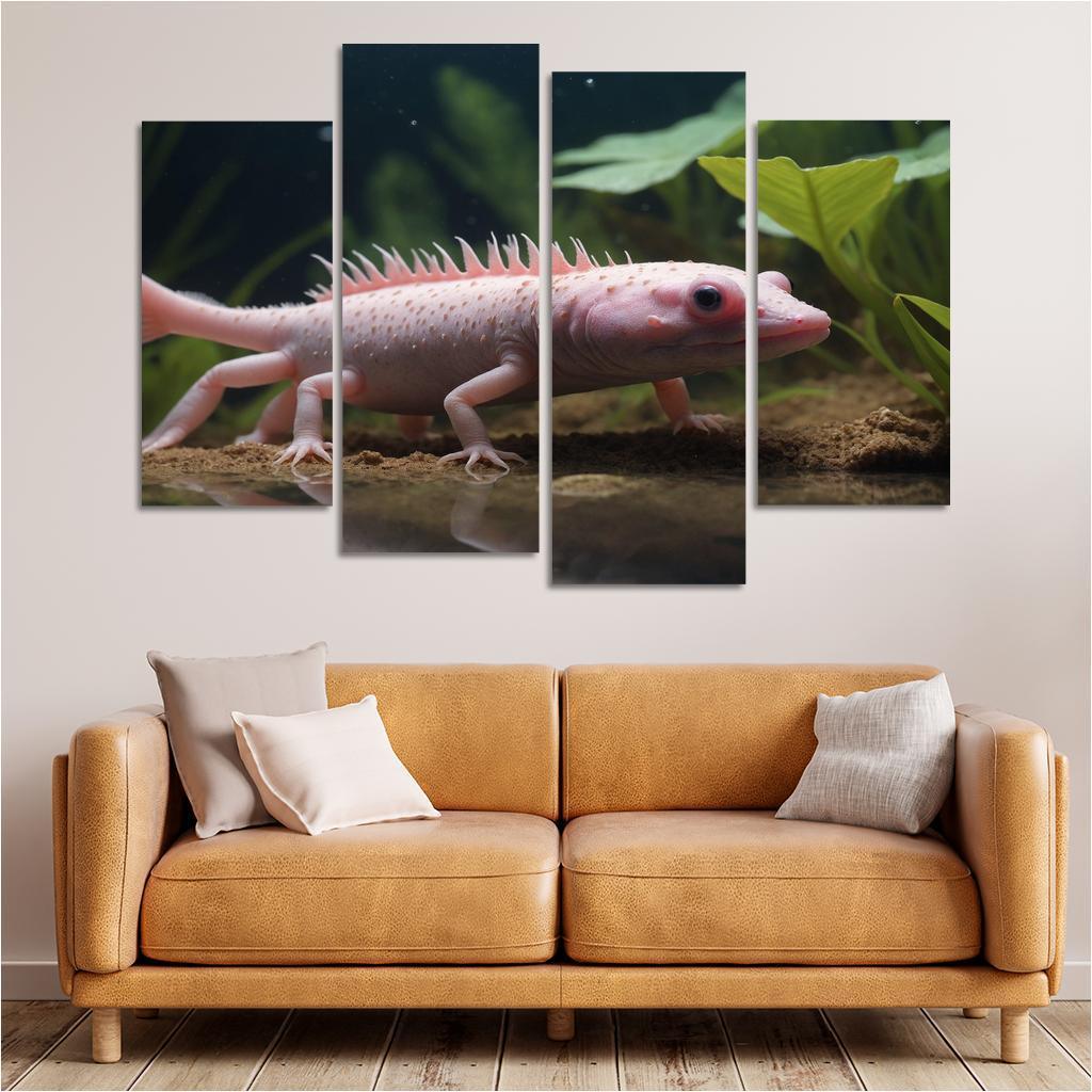 The Mysterious Axolotl The Water Monster Of Mexico Canvas Paintings Frame