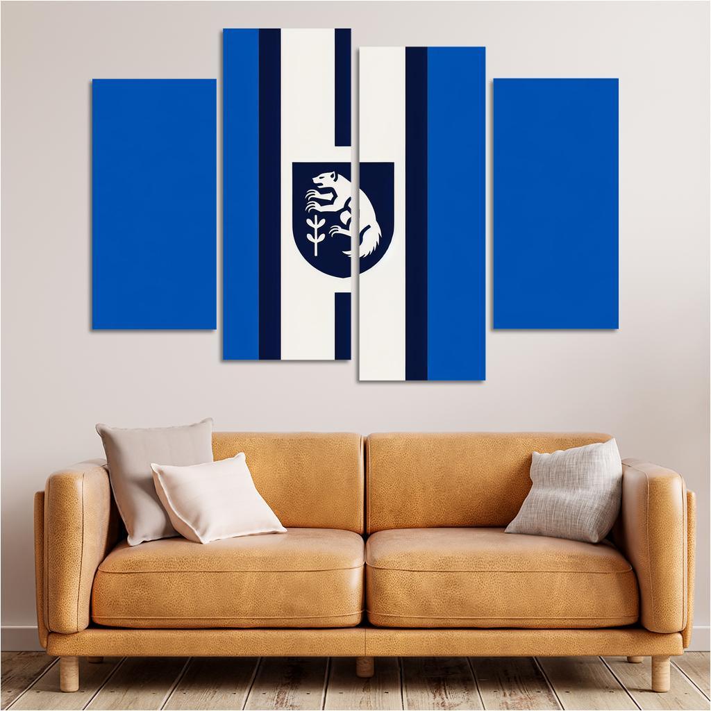 Journey of the North The Flag of the Northwest Territories 4 Piece HD Canvas Wall Art-Original Frame