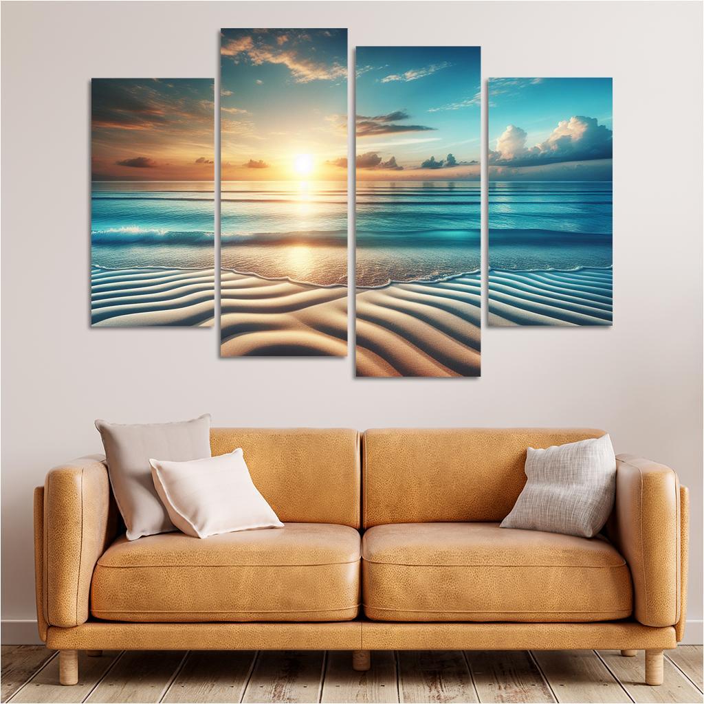 Blue Horizon Beach A Picture-perfect Retreat Custom Paintings Frame