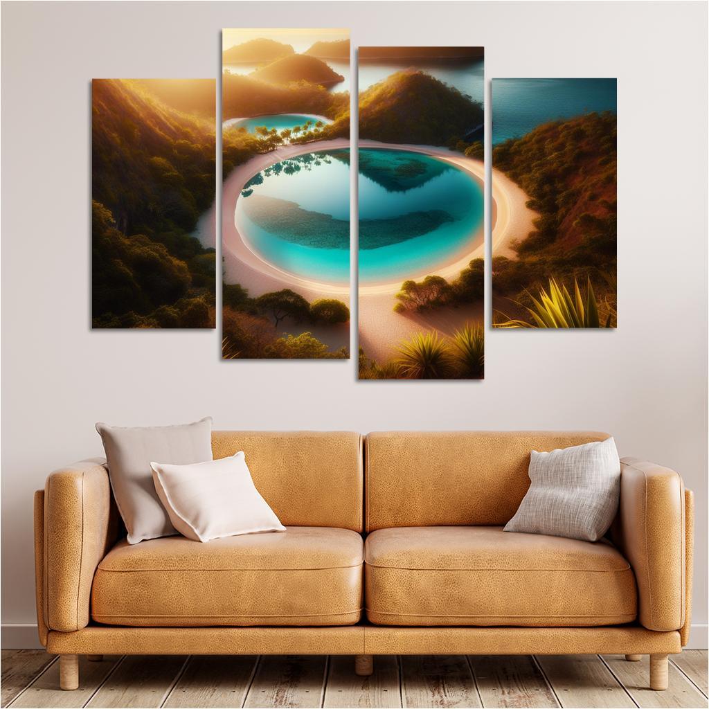 Lagoon Bliss Beach Premium Artwork Frames