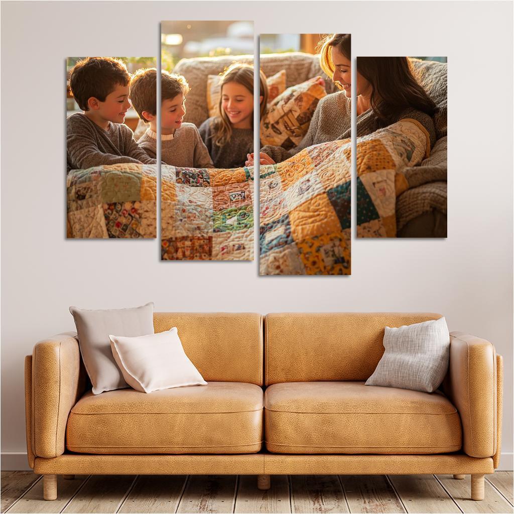 A Quilt Of Memories Stitched With Love Modern Paintings Frame