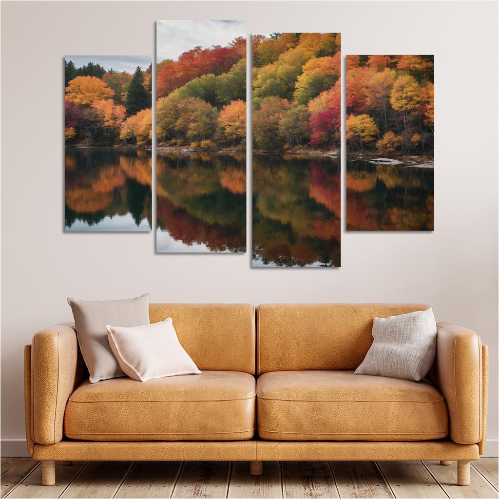 The Quiet Splendor Of Autumn Reflections Oil Paintings Frame