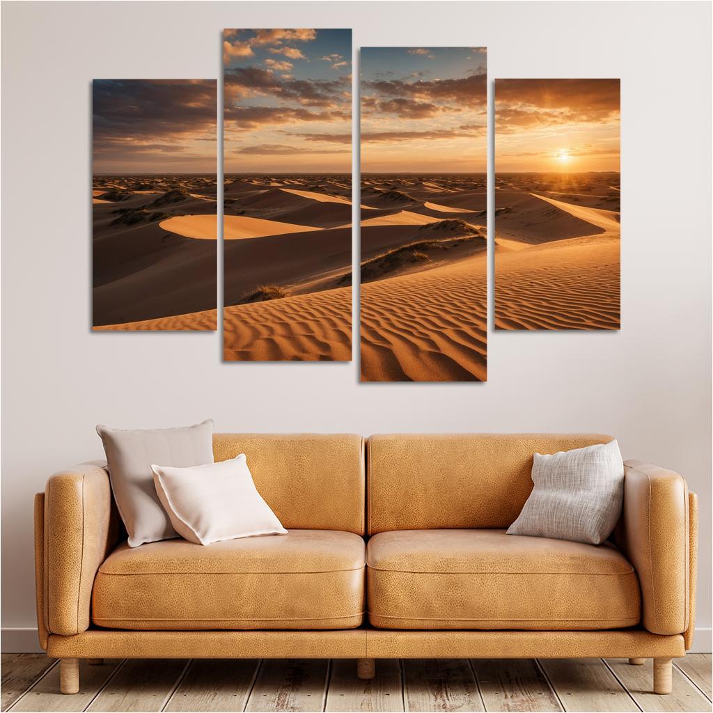 The Radiant Dunes Of Amber Sands Modern Paintings Frame