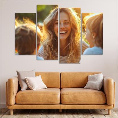 Radiant Smiles The Joy Of Motherhood Custom Paintings Frame