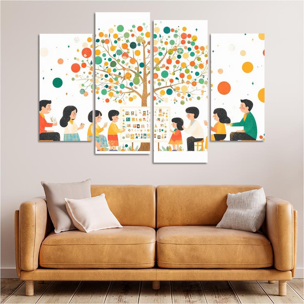 Roots Of Love A Mothers Family Tree Modern Paintings Frame