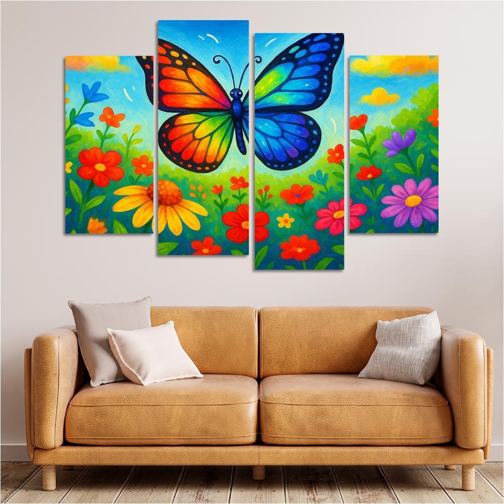 Radiant Rainbow Butterfly Quest Premium Artwork Frames