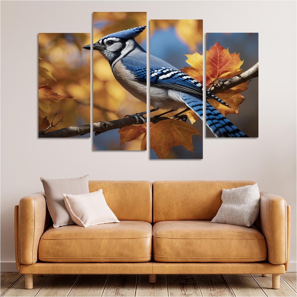 The Vibrant Blue Jay A Feathered Performer Framed Paintings