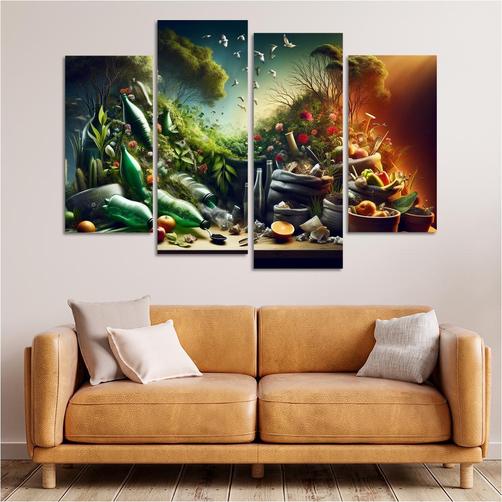 The Cycle Of Waste Towards Sustainable Living Custom Paintings Frame