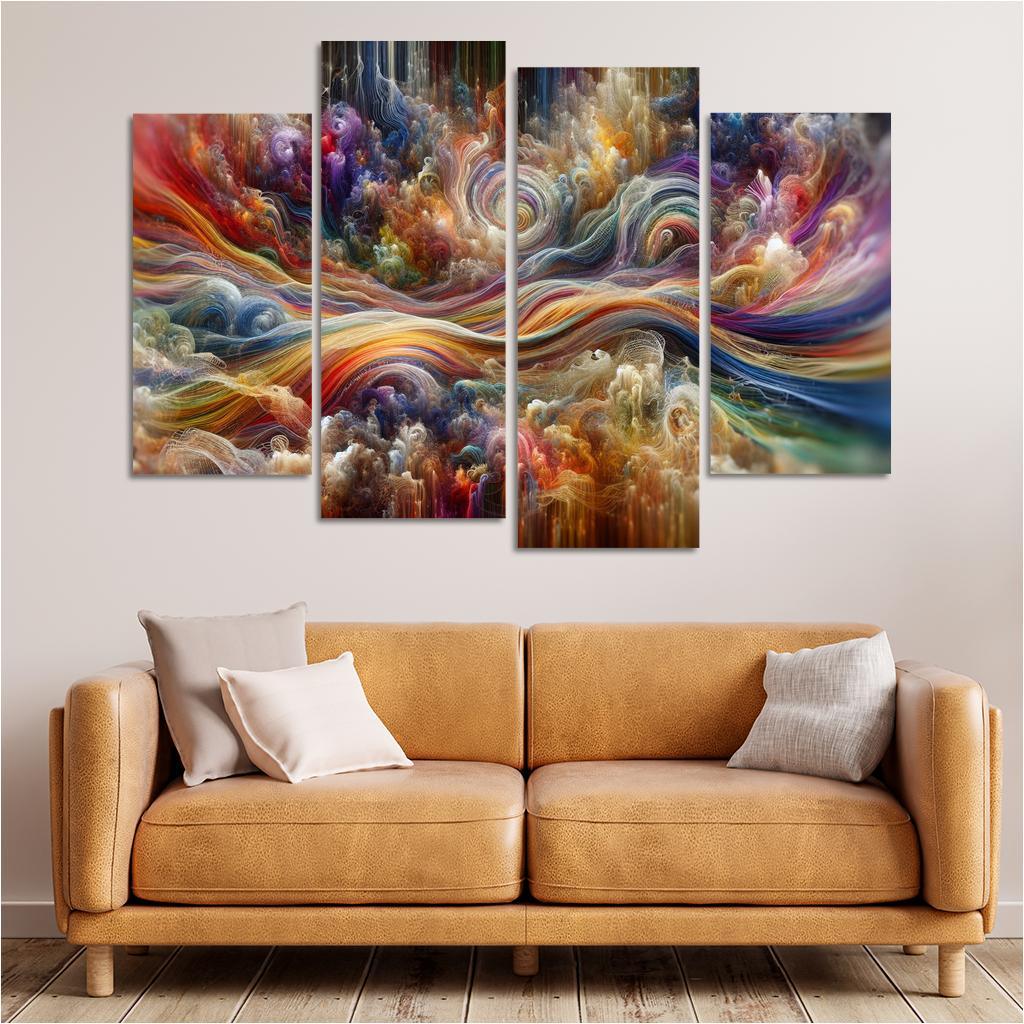 Timeless Threads of Memory 4 Piece HD Canvas Wall Art-Original Frame