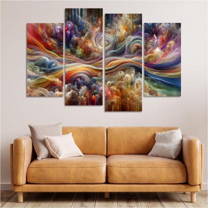 Timeless Threads of Memory 4 Piece HD Canvas Wall Art-Original Frame