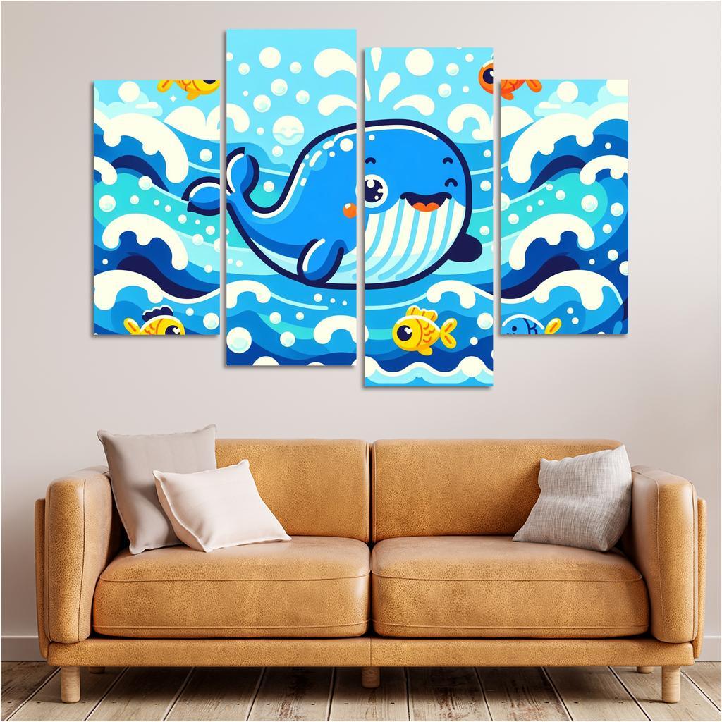 Whimsical Whale - Ocean Adventure Framed Paintings