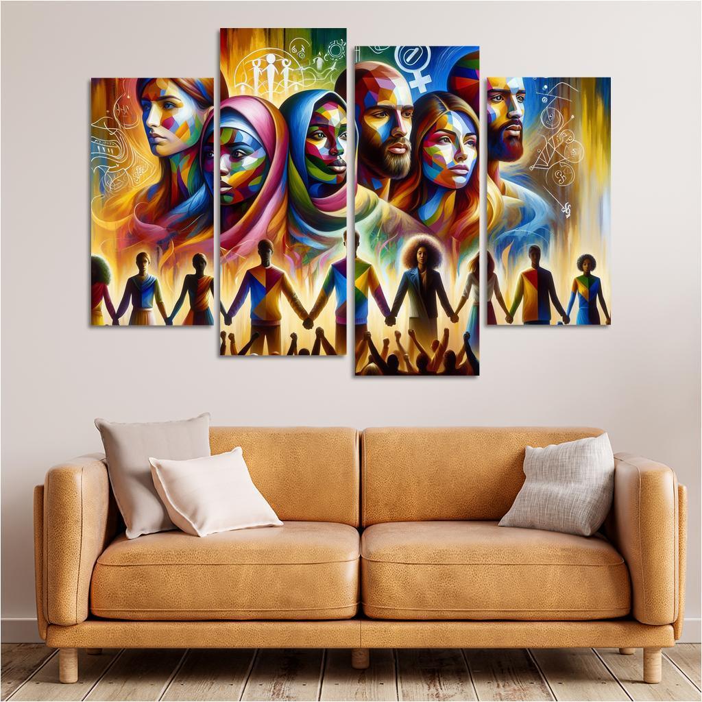 Echoes Of Equality Gender Justice Through Art Multi-panel Paintings