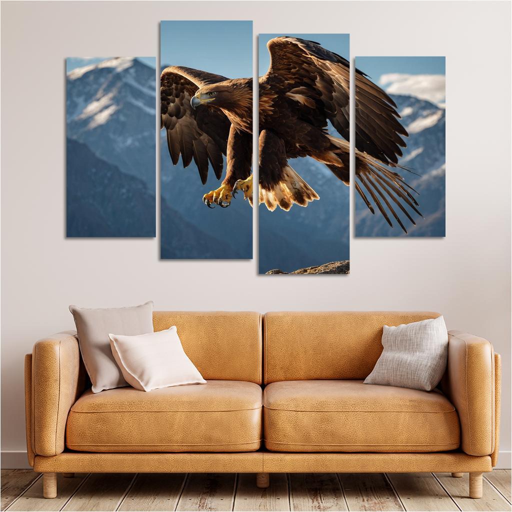 The Majestic Golden Eagle Sovereign Of The Skies Modern Paintings Frame