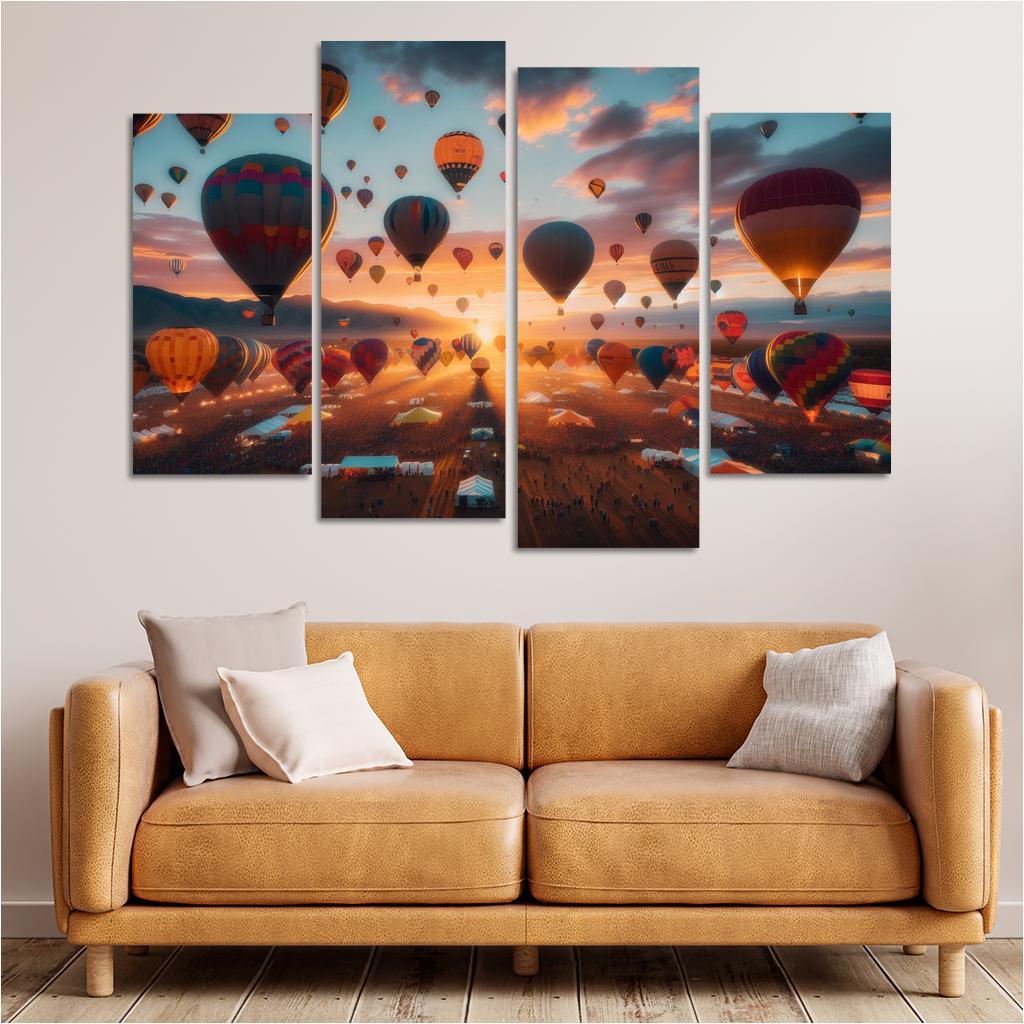Albuquerque International Balloon Fiesta Canvas Paintings Frame