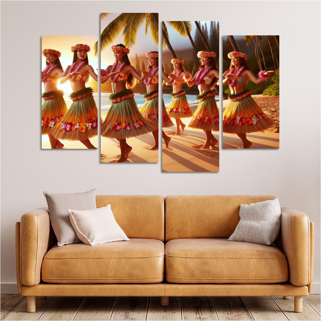 Hula The Dance Of The Hawaiian Islands Modern Paintings Frame