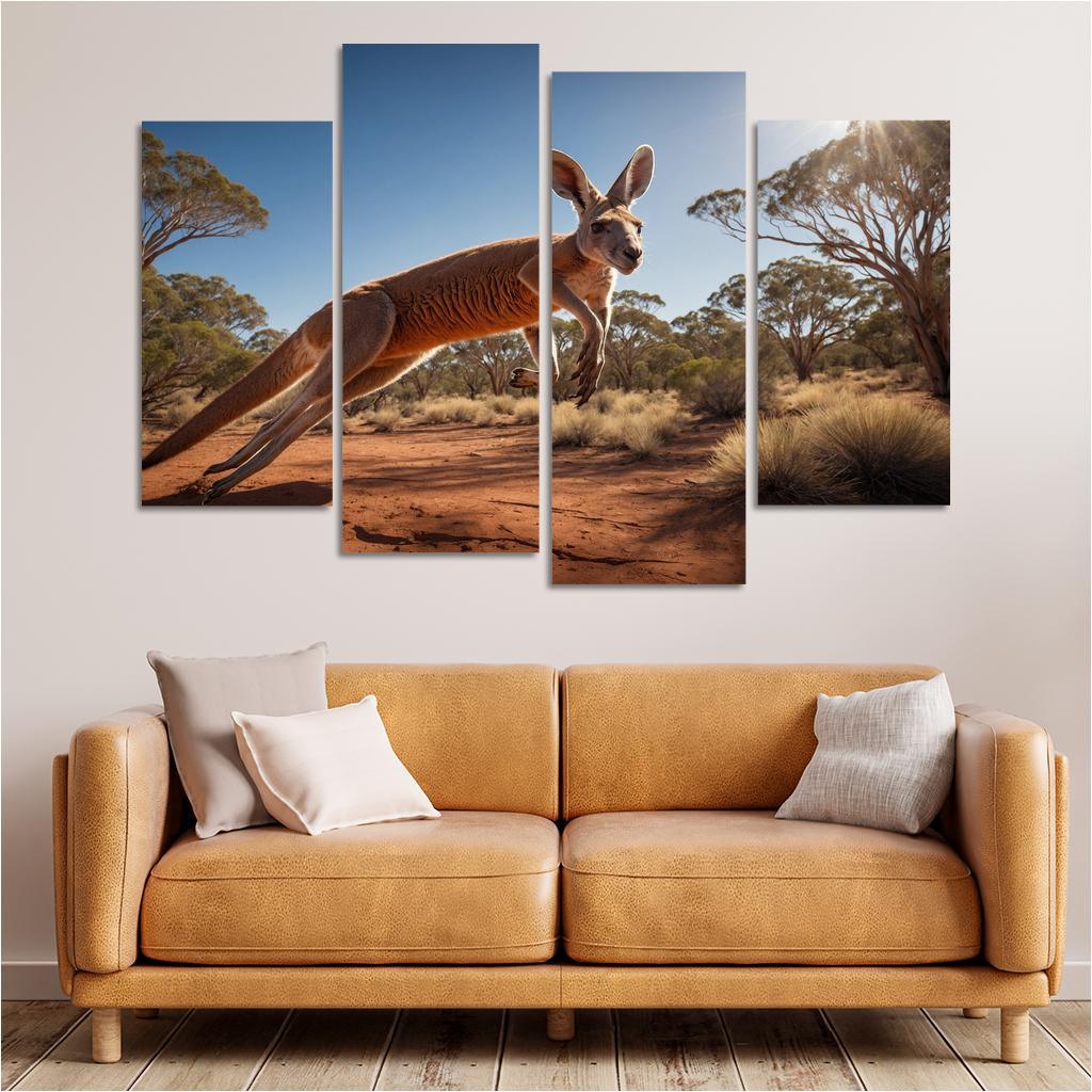 The Enigmatic Red Kangaroo Multi-panel Paintings