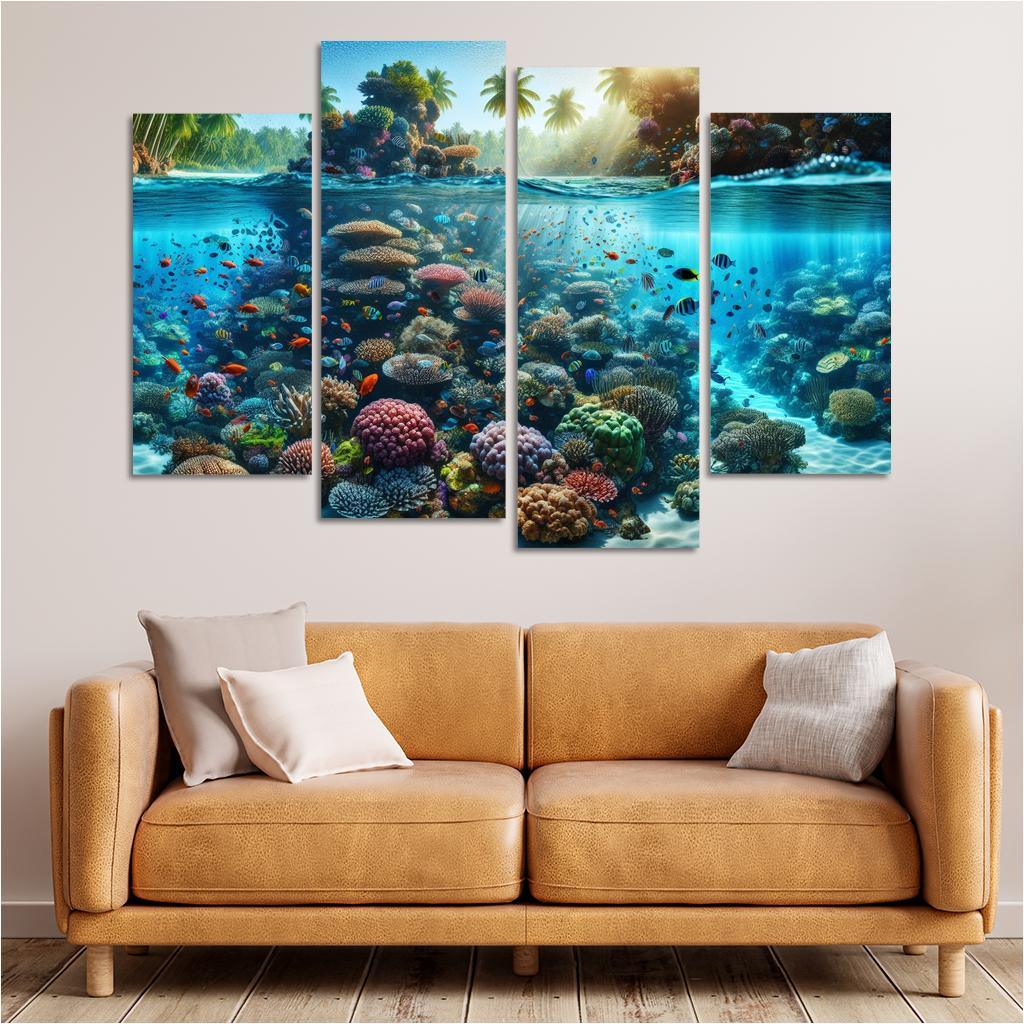 Coral Reef Escape An Underwater Wonderland Canvas Paintings Frame