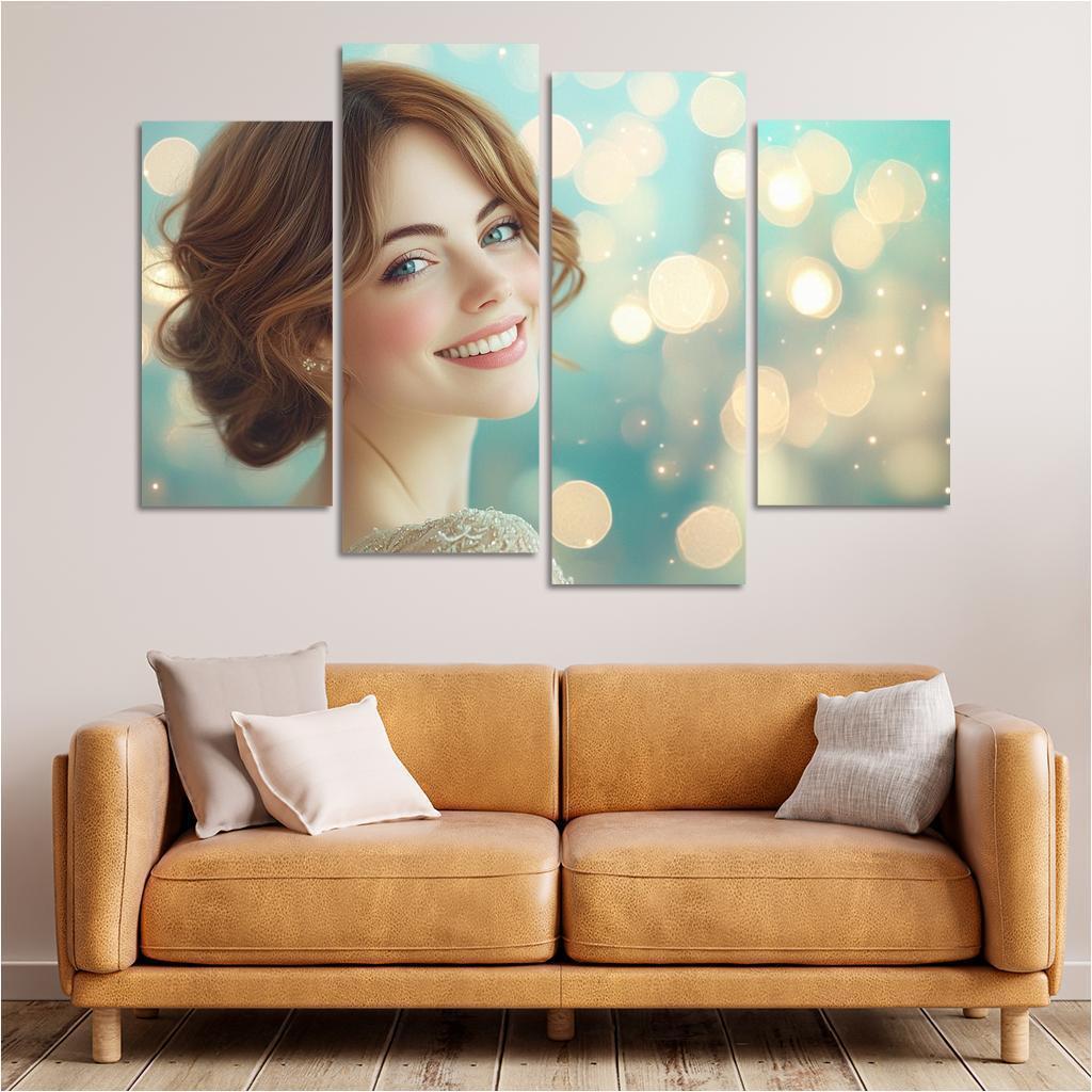 Emma Stone Shining Bright In The La La Land Of Dreams Framed Paintings
