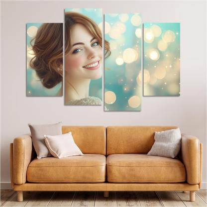 Emma Stone Shining Bright In The La La Land Of Dreams Framed Paintings