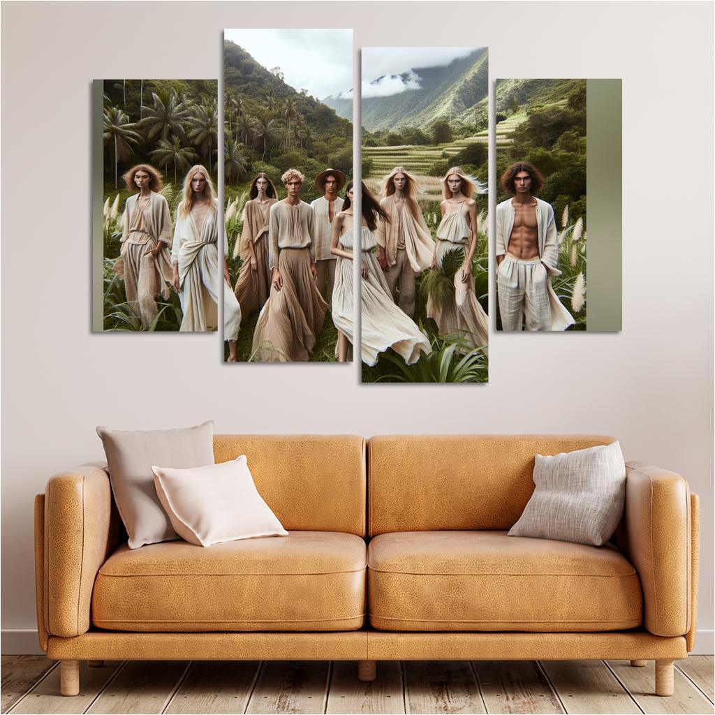 Natural Textures Embracing Imperfection 4 Piece HD Canvas Wall Art-Original Frame