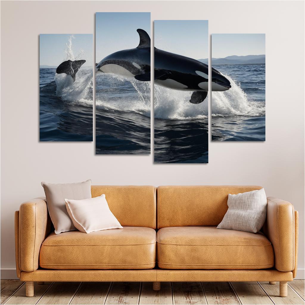 The Magnificent Orca In The Deep Ocean Framed Paintings