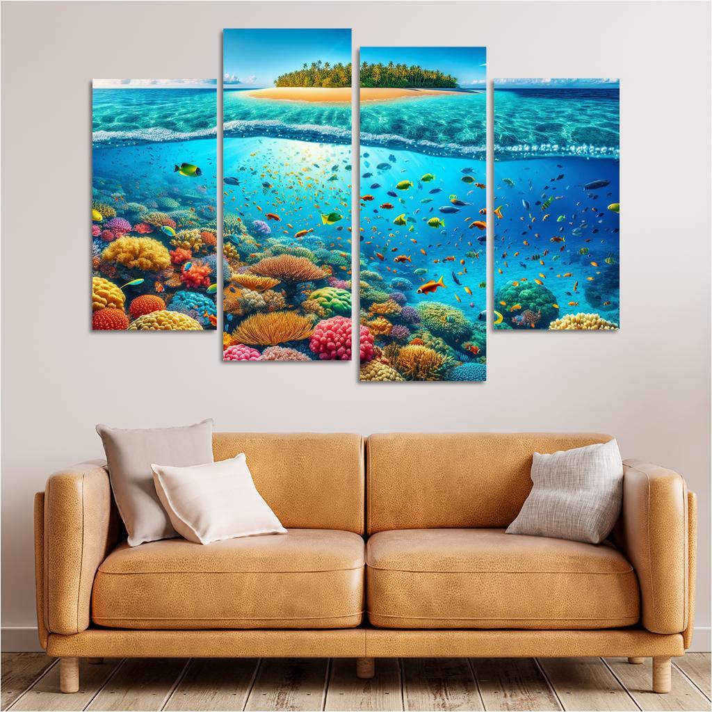Coral Vista Underwater Wonderland Abstract Paintings Frame