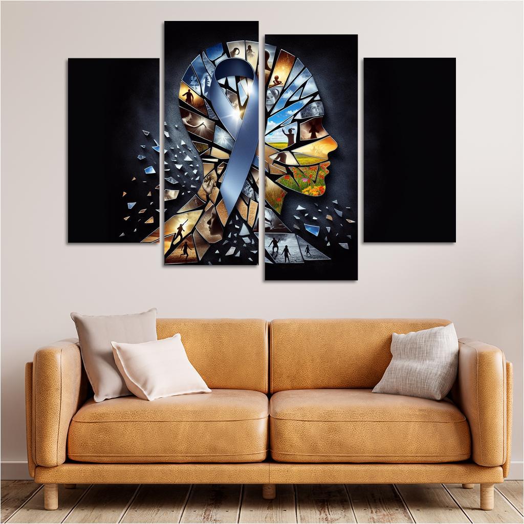 Shattered Silence Advocating for Survivors of Violence 4 Piece HD Canvas Wall Art-Original Frame