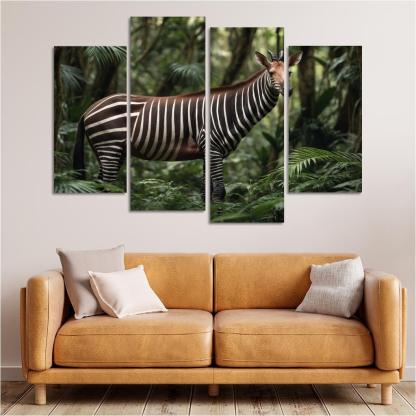 The Unique Okapi In The African Forests Framed Paintings