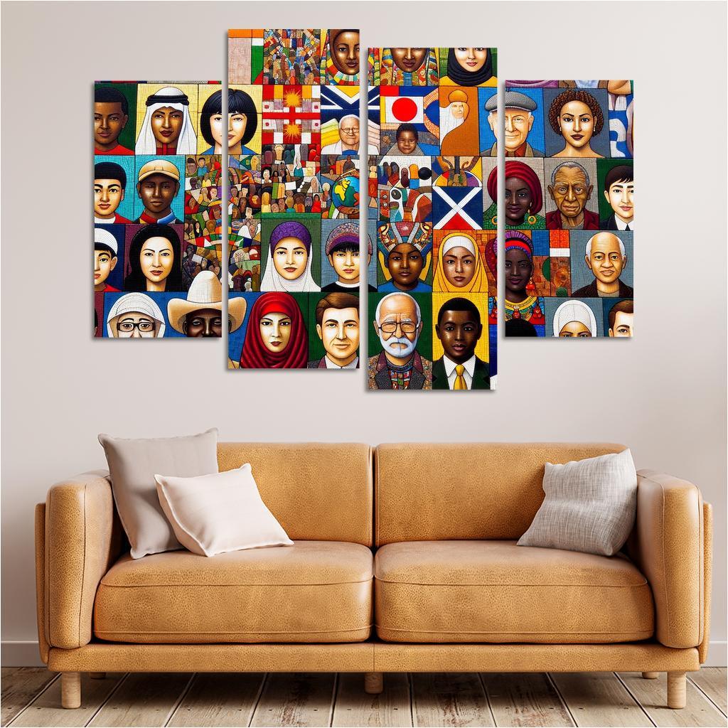 The Colors Of Diversity Celebrating Multiculturalism Custom Paintings Frame