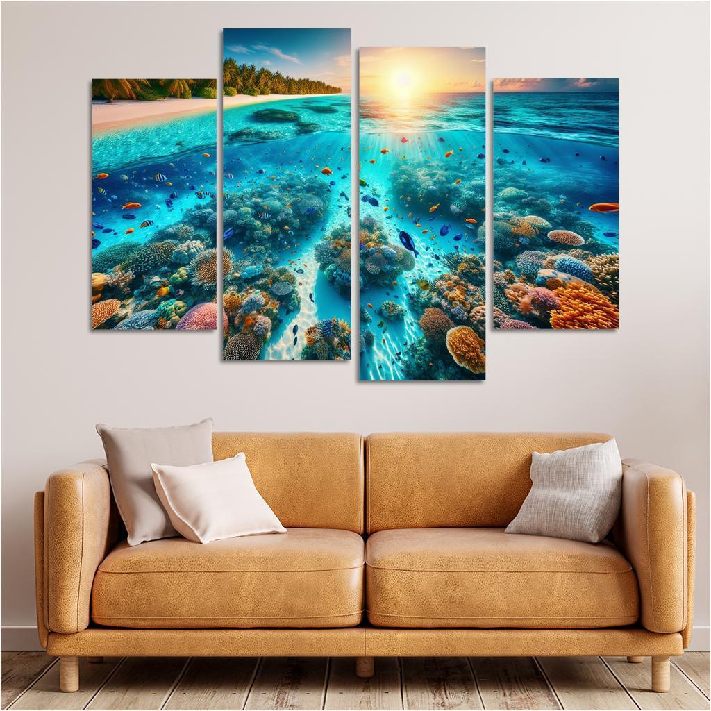 Coral Lagoon Underwater Exploration Paradise Premium Artwork Frames