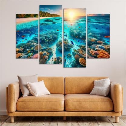 Coral Lagoon Underwater Exploration Paradise Premium Artwork Frames