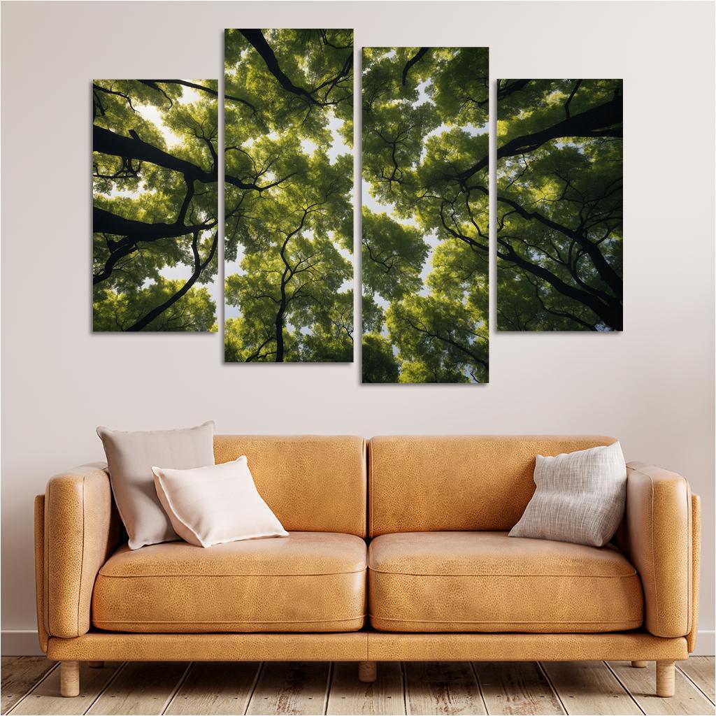 The Ethereal Splendor Of Treetop Canopies Oil Paintings Frame