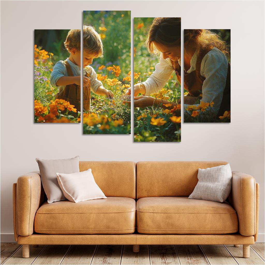 A Garden Of Hope A Mothers Nurturing Spirit Canvas Paintings Frame
