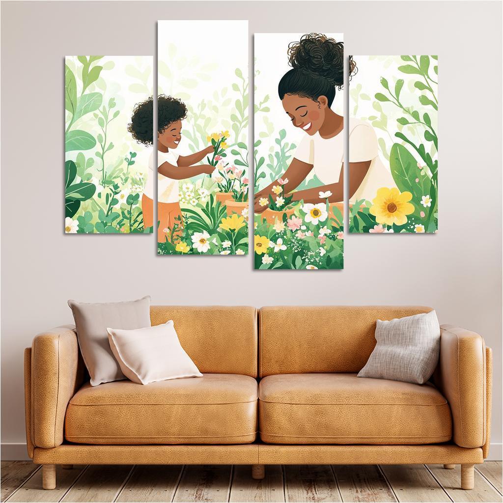 The Blossoming Path A Mothers Nurturing Journey Canvas Paintings Frame