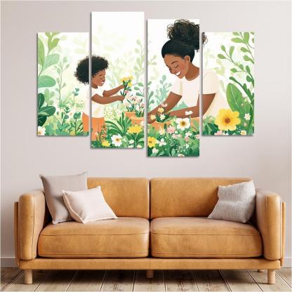 The Blossoming Path A Mothers Nurturing Journey Canvas Paintings Frame