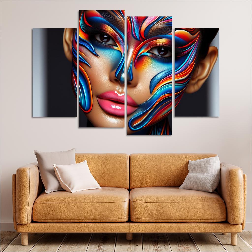 Sculptural Makeup Artistic Beauty Statements Multi-panel Paintings