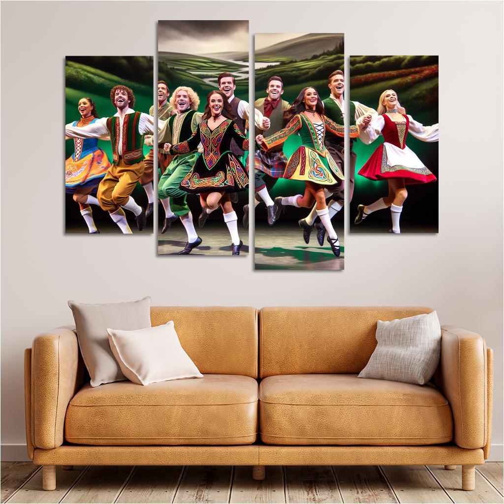 Celtic Dance The Rhythm Of The Emerald Isle Modern Paintings Frame
