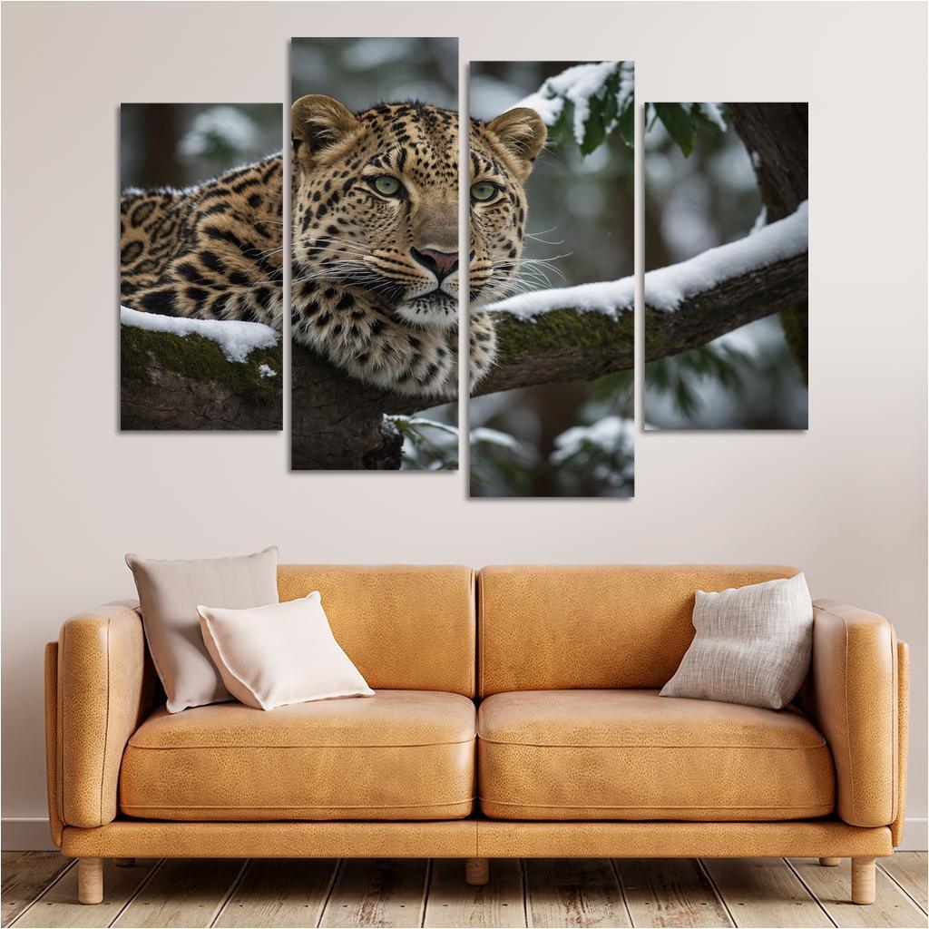 The Magnificent Amur Leopard Ghost Of The Forest Canvas Paintings Frame