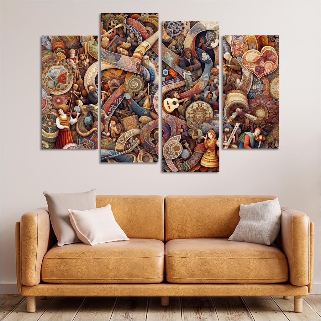 Threads Of Heritage Celebrating Cultural Diversity Multi-panel Paintings