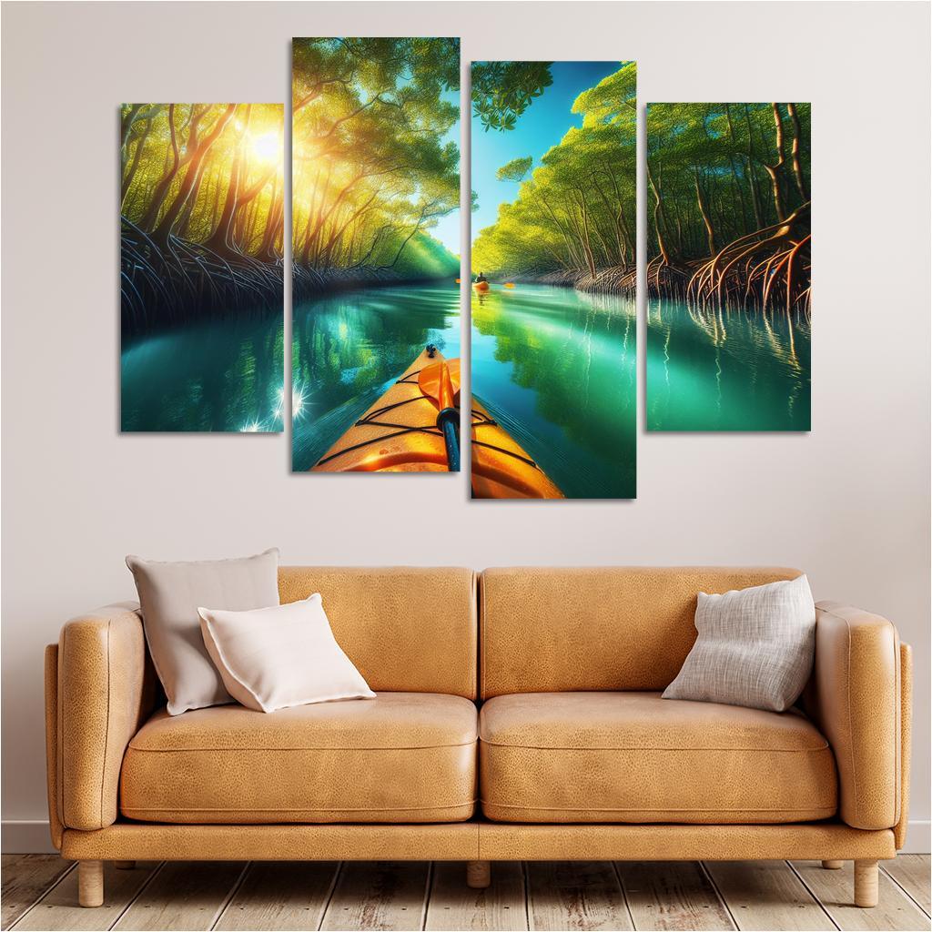 Winding Waters A Kayaker's Dream Custom Paintings Frame